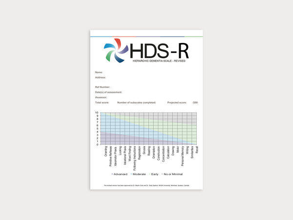 Hierarchic Dementia Scale-Revised (HDS-R) Scoresheets Pack